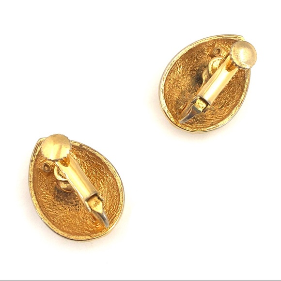 Vintage Fernando Originals Enamel Clip On Earrings - Picture 4 of 5